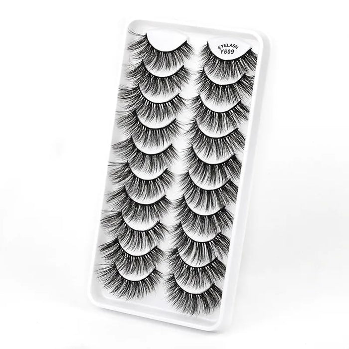 ICYM Glam Extensions 10 Pairs of False Eyelashes – Expertly Crafted for Stunning Eyes! Enhance Your Beauty with Precision-Cut Lashes, Professional Tweezer Application (Y609)