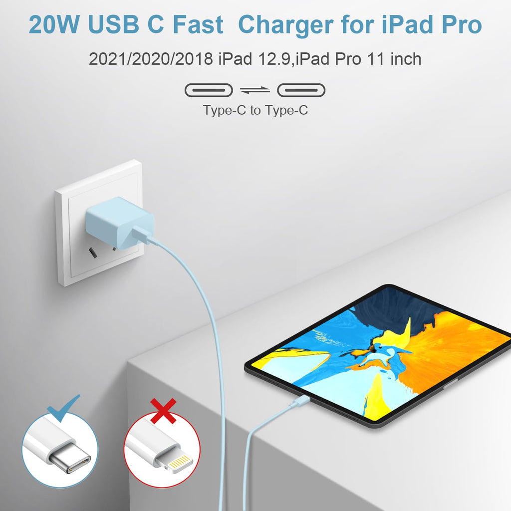 Charger for iPhone 16 15 Charger Fast Charging Type C Charger USB C Charger Block iPhone 16 Charger with 2 Pack 6FT Cable for iPhone 16/16 Plus/16 Pro/16 Pro Max/iPhone 15/15 Pro Max/Samsung(Blue)