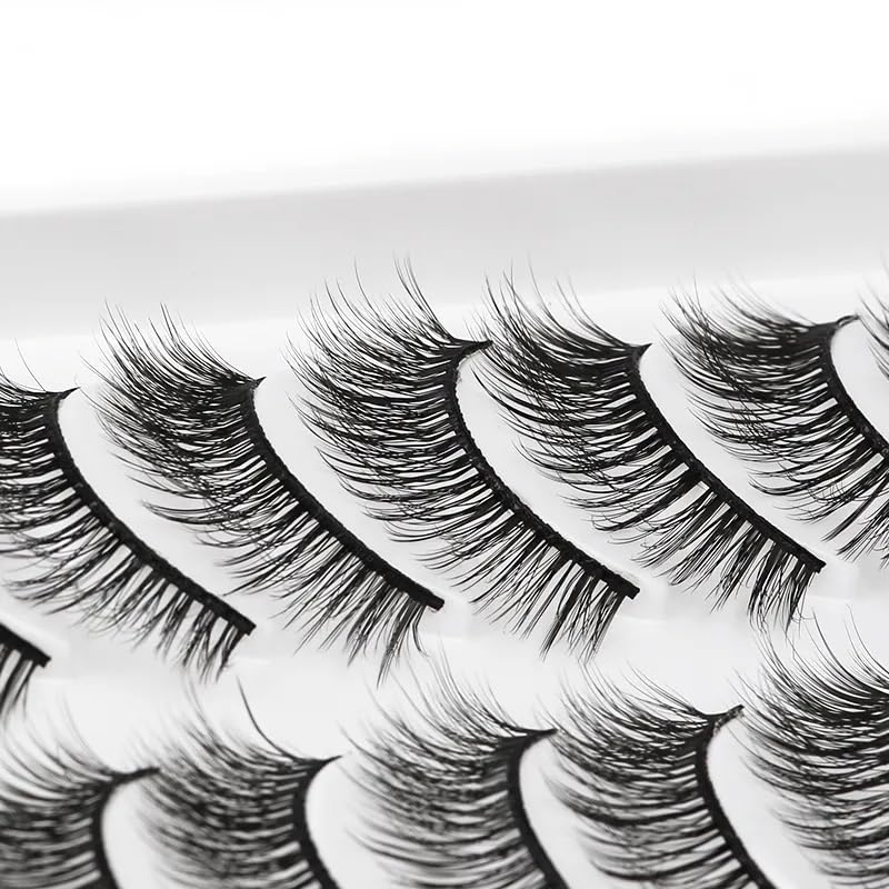 ICYM Glam Extensions 10 Pairs of False Eyelashes – Expertly Crafted for Stunning Eyes! Enhance Your Beauty with Precision-Cut Lashes, Professional Tweezer Application (Y605)