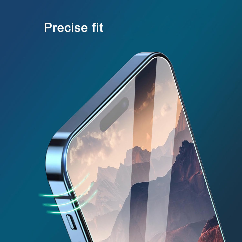 Screen Protector for iPhone 16 / iPhone 15 / iPhone 15 Pro [6.1 Inch] Display 3 Pack Tempered Glass, Dynamic Island Compatible, Case Friendly [Not for iPhone 16 Pro 6.3 Inch].