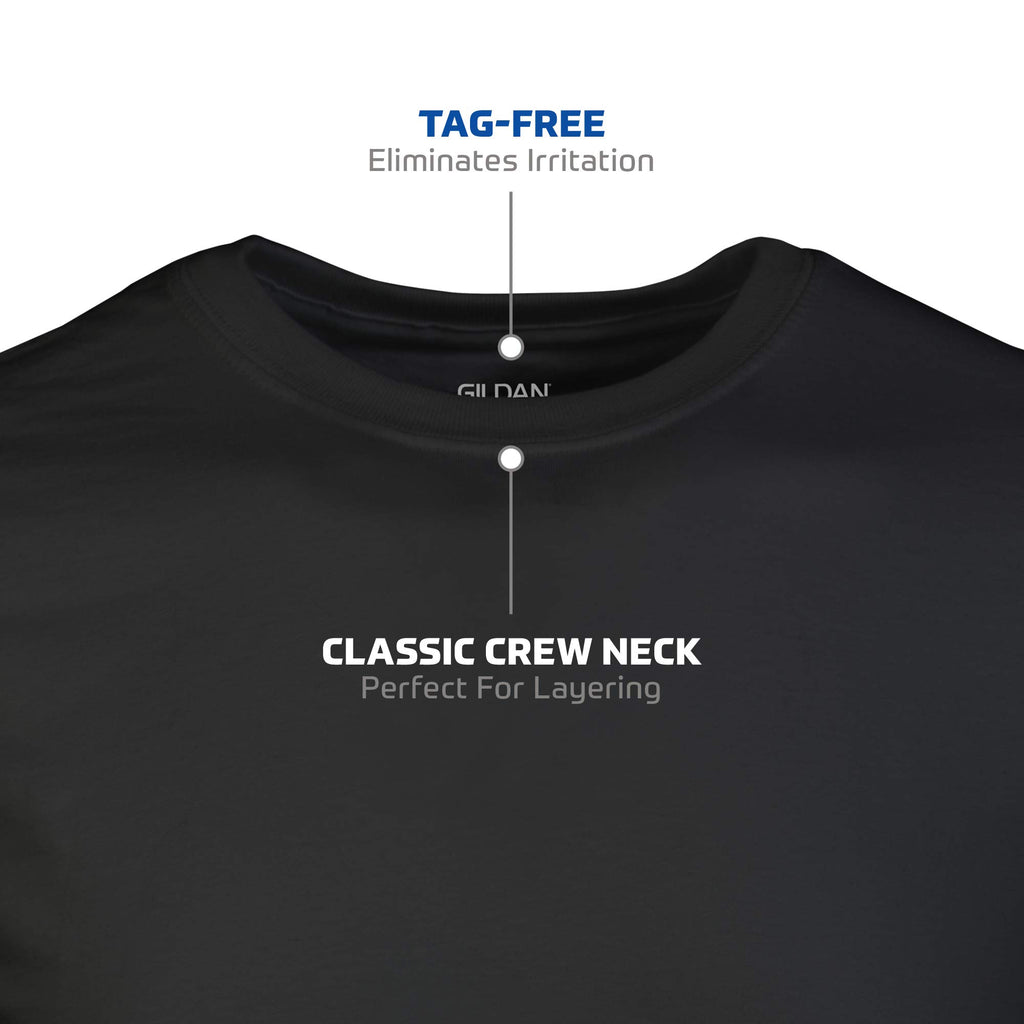 Men's Crew T-Shirts, Multipack, Style G1100, Black (6-Pack), Large