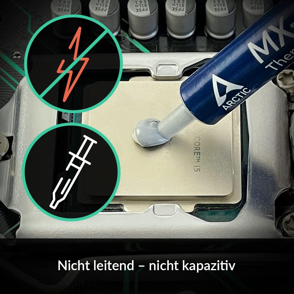 ARCTIC MX-4 (incl. Spatula, 4 g) - Premium Performance Thermal Paste for All Processors (CPU, GPU - PC), Very high Thermal Conductivity, Long Durability, Safe Application