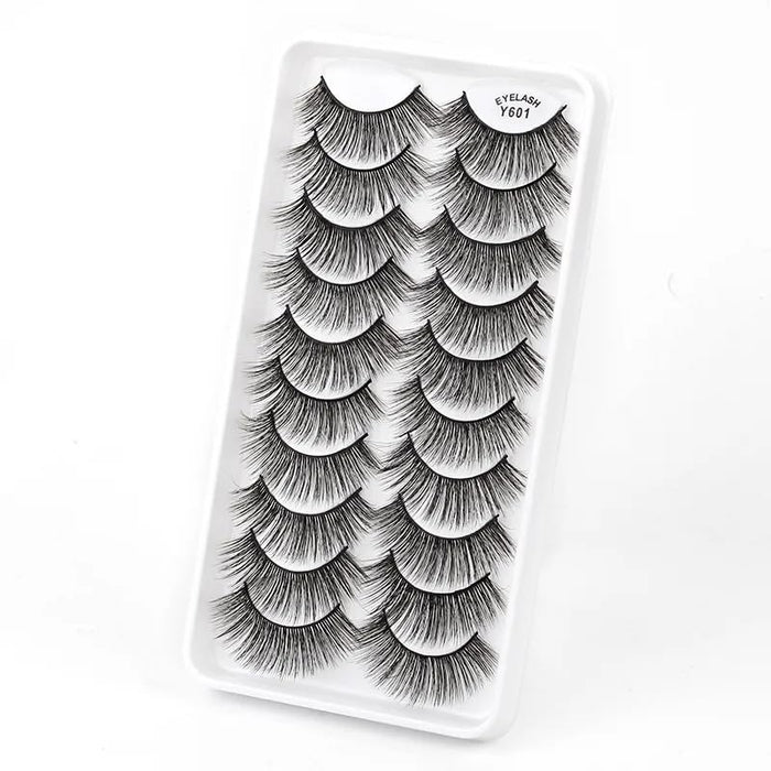 ICYM Glam Extensions 10 Pairs of False Eyelashes – Expertly Crafted for Stunning Eyes! Enhance Your Beauty with Precision-Cut Lashes, Professional Tweezer Application (Y601)