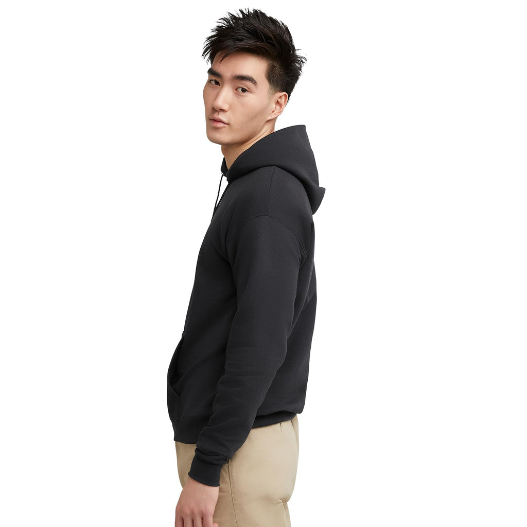 Men's Pullover EcoSmart Hooded Sweatshirt, Black, Large
