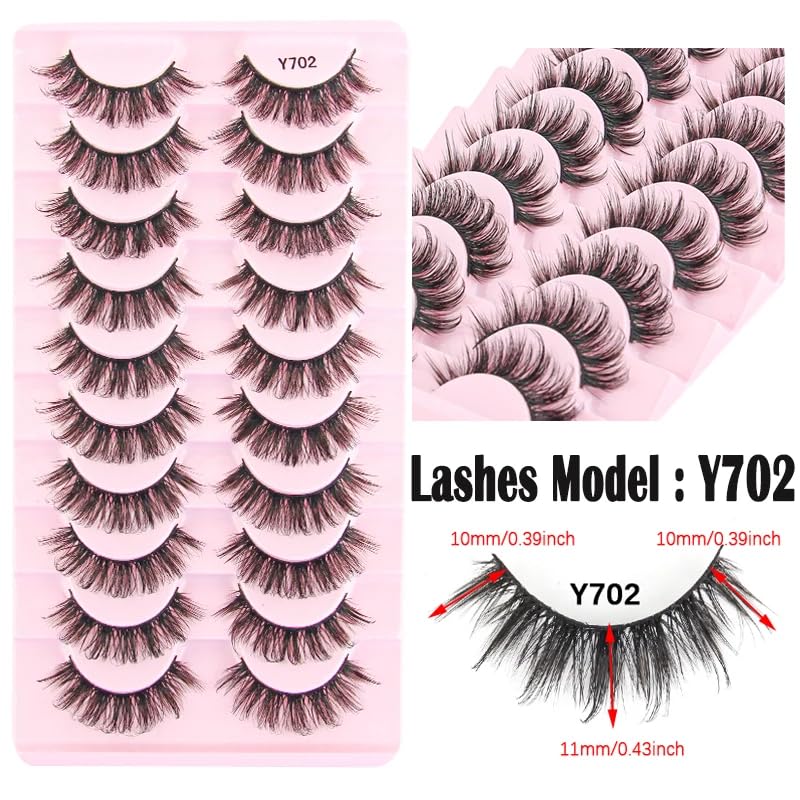 ICYM Glam Extensions 10 Pairs of False Eyelashes – Expertly Crafted for Stunning Eyes! Enhance Your Beauty with Precision-Cut Lashes, Professional Tweezer Application (Y702)