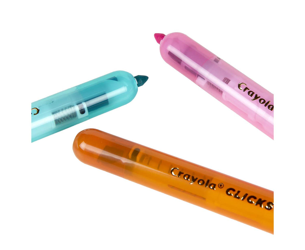 Crayola Clicks Retractable Tip Markers (10ct), Easter Basket Essentials, Cone Tip, Washable Art Marker Set for Kids, Long Lasting Coloring Supplies, 3+