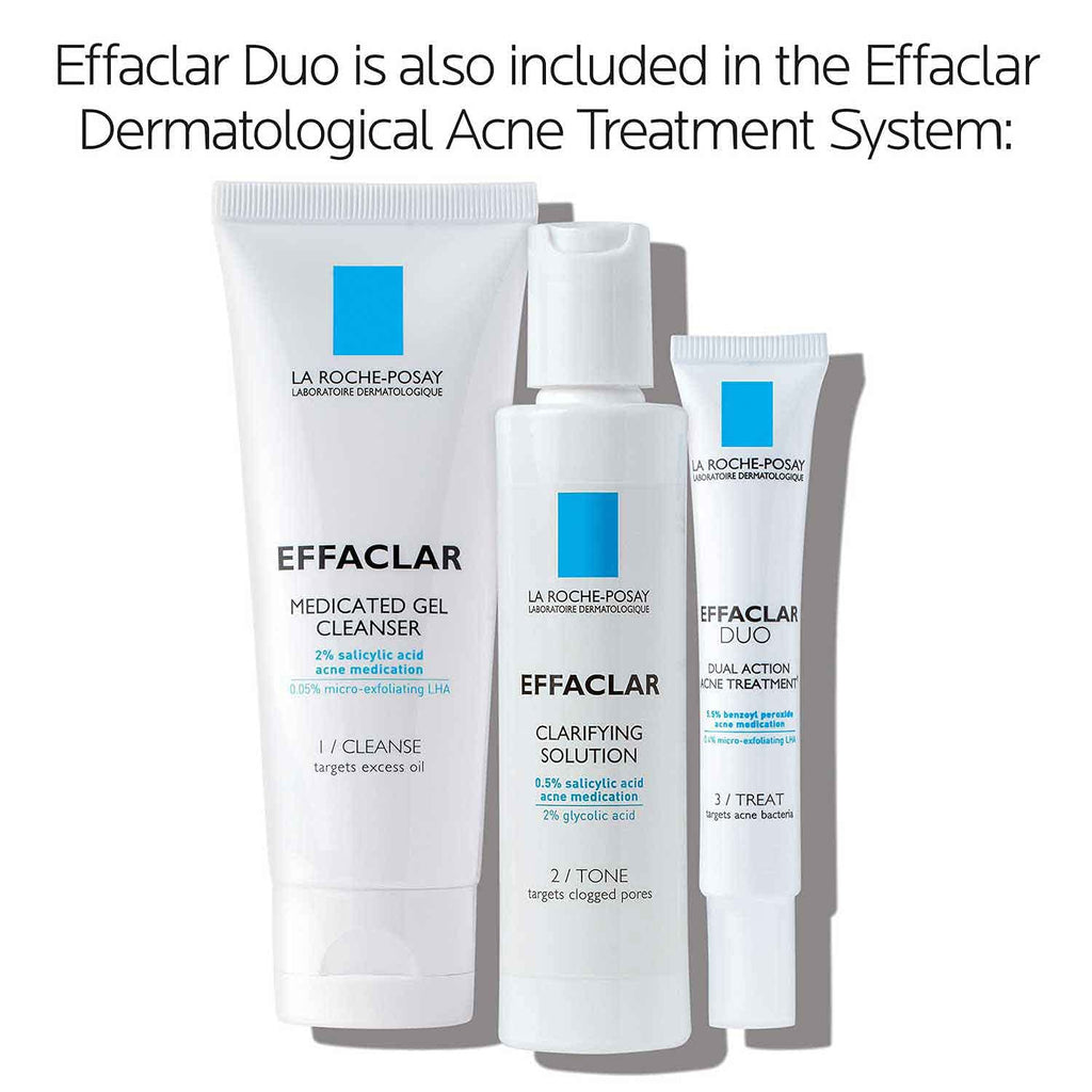 La Roche-Posay Effaclar Duo Dual Action Acne Spot Treatment Cream with Benzoyl Peroxide Acne Treatment for Acne and Blackheads, Lightweight Sheerness, Safe For Sensitive Skin ,0.7 Fl Oz