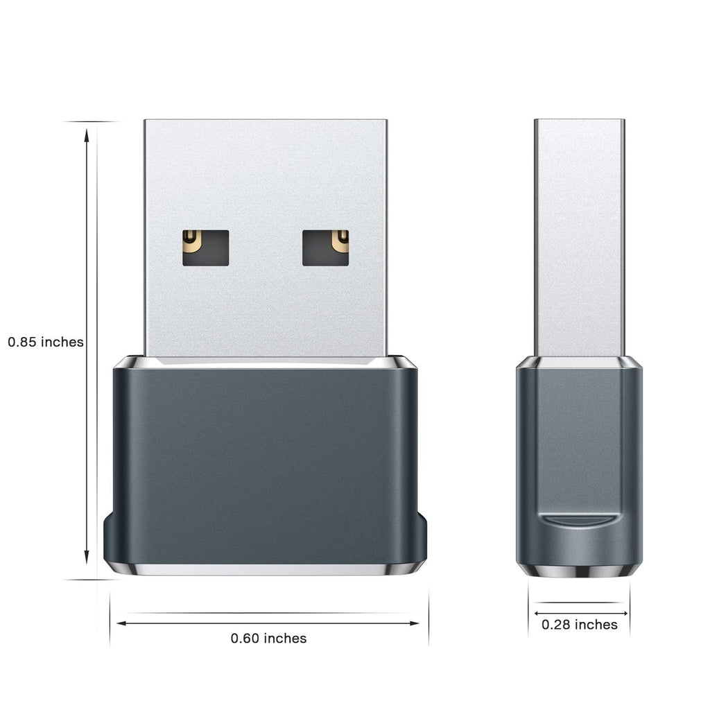 Basesailor USB to USB C Adapter for iPhone 16 Charger 2Pack,USBC Female to A Male OTG Type C Converter for Apple Watch Ultra iWatch 7 8 9 10,iPhone 15 14 13 Plus Pro Max,AirPods,iPad,Car,Samsung S24