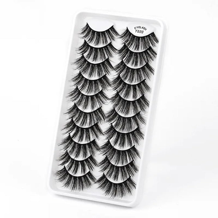 ICYM Glam Extensions 10 Pairs of False Eyelashes – Expertly Crafted for Stunning Eyes! Enhance Your Beauty with Precision-Cut Lashes, Professional Tweezer Application (Y600)