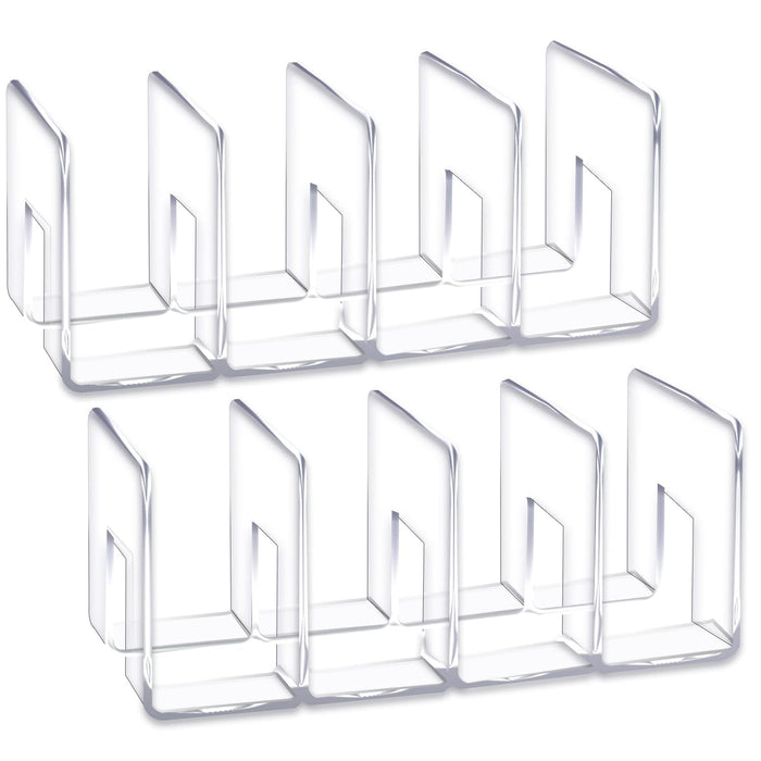 Clear Acrylic Desk File Sorter Purse/Handbag Organizer Clutch Divider Mesh Folder Office Supplies Stand Bookshelf (3 Sections) (2Pack-4Sections)