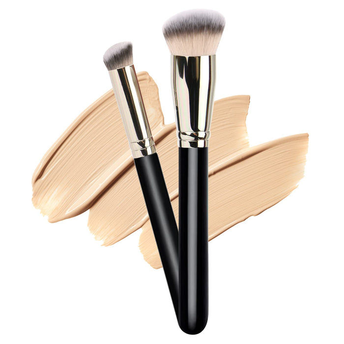 Makeup Brushes Pro Foundation Brush and Flawless Concealer Brush Perfect for Any Look Premium Luxe Hair Contour Brush Perfect for Blending Liquid,Buffing,Cream,Sculpting,Mineral Makeup