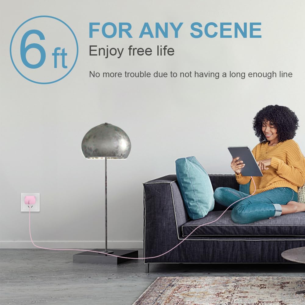 iPhone 16 15 Charger Fast Charging Type C Charger USB C Charger Block iPhone 16 Charger with 2 Pack 6FT Cable for iPhone 16/16 Plus/16 Pro/16 Pro Max/iPhone 15/15 Pro Max/Samsung(Pink)