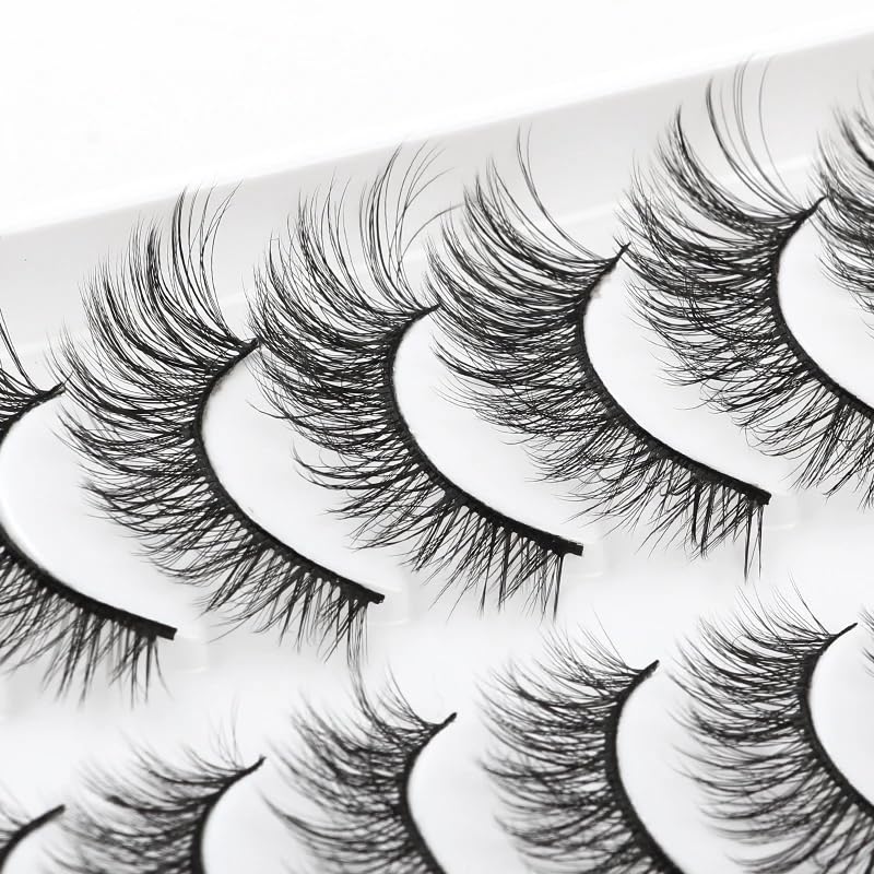 ICYM Glam Extensions 10 Pairs of False Eyelashes – Expertly Crafted for Stunning Eyes! Enhance Your Beauty with Precision-Cut Lashes, Professional Tweezer Application (Y603)