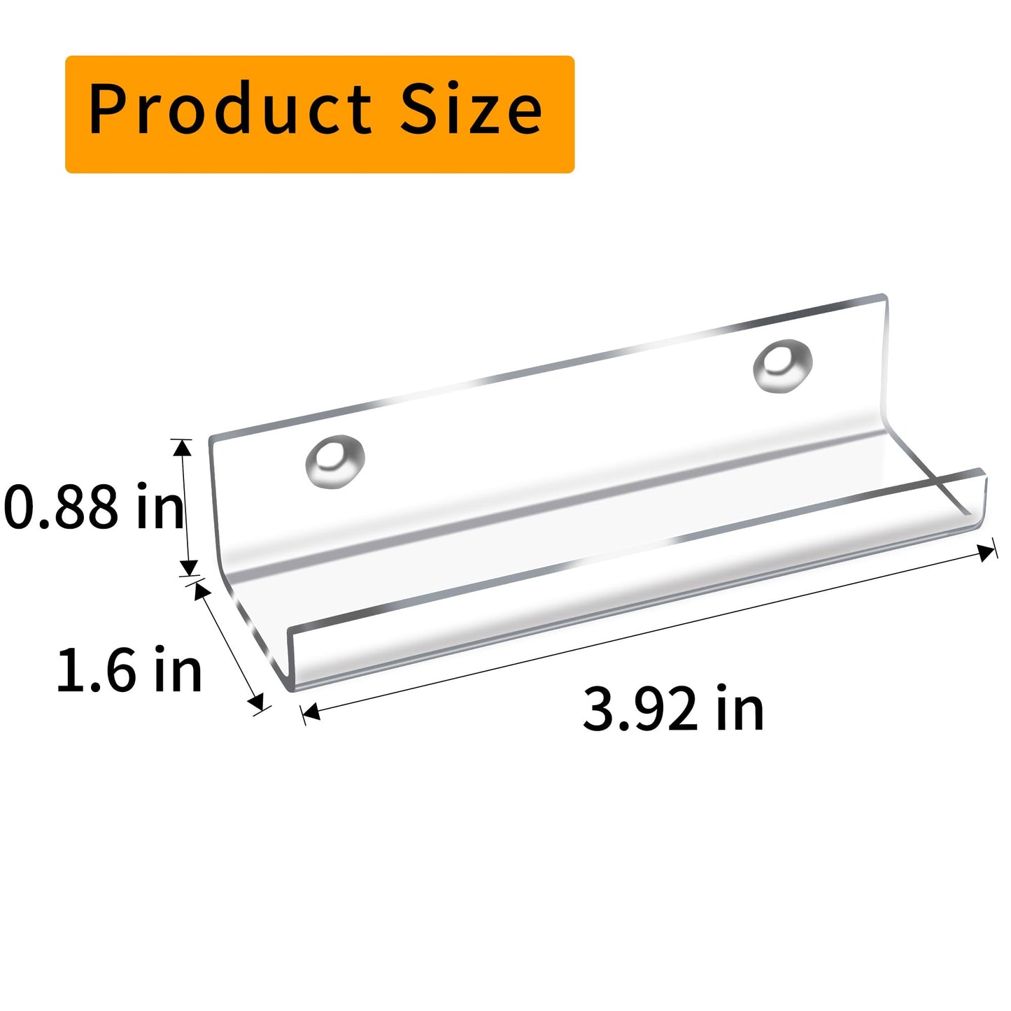 6 Pack Clear Vinyl Record Shelf Wall Mount Acrylic Album Record Holder Vinyl Album Display Invisible Record Storage Hanger CD Shelf Floating Wall Shelf for Home Office