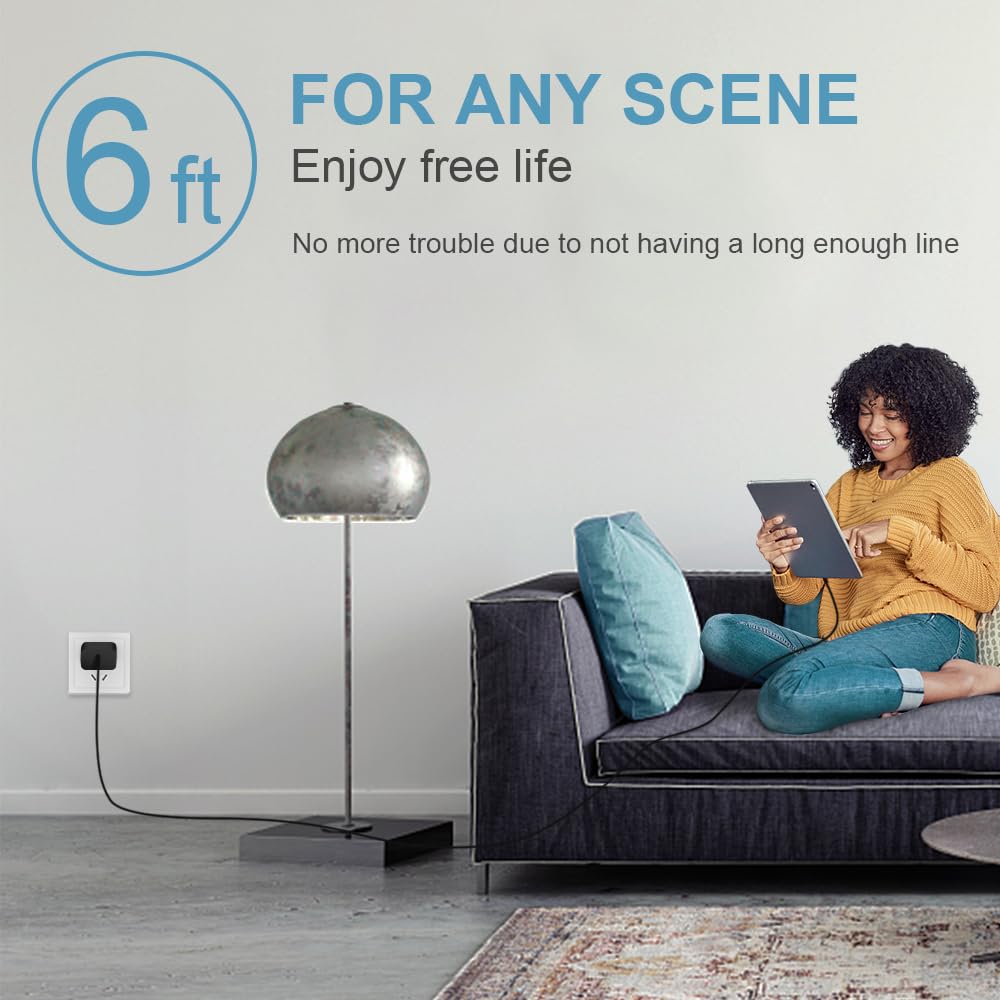 Charger for iPhone 16 15 Charger Fast Charging Type C Charger USB C Charger Block iPhone 16 Charger with 2 Pack 6FT Cable for iPhone 16/16 Plus/16 Pro/16 Pro Max/iPhone 15/15 Pro Max/Samsung(Black)