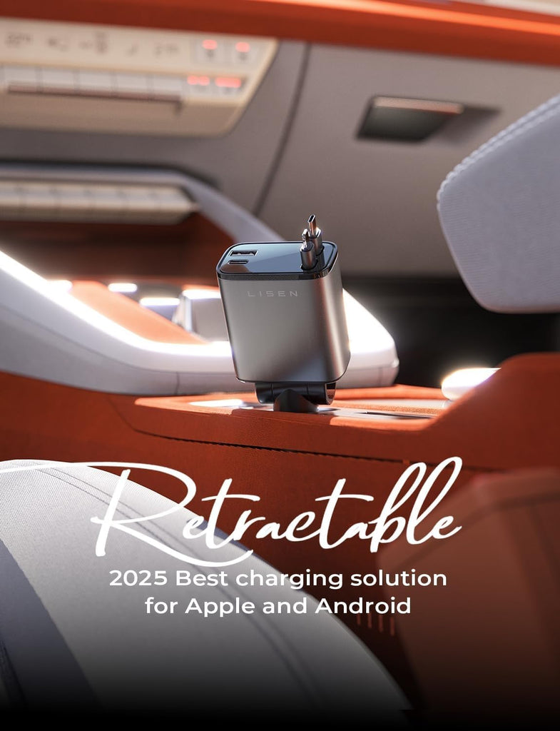 Retractable Car Charger [69W USB C Car Accessories Adapter ] for iPhone 16 USB C Charger Fast Charging, Travel Essentials Gifts for Women Men, Road Trip Essentials for iPhone 16e 16 15 14 13 12
