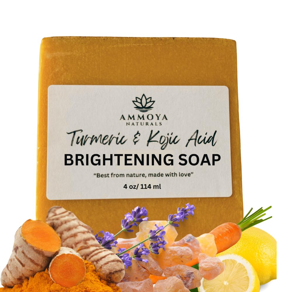 Turmeric Skin Cleansing Soap - Natural Glow Face & Body Cleanser for Acne, Dark Spots & Scars, Gentle for All Skin Types (4.5 oz) 1 bar