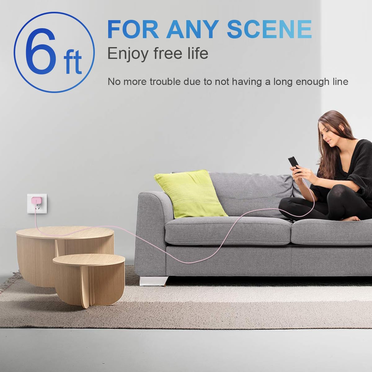 iPhone Charger Fast Charging USB C Charger Block Type C Charger iPad Charger with 6FT C Chargers Cord Compatible with iPhone14/14 Pro Max/13/13Pro/12/12 Pro/11,iPad(Pink