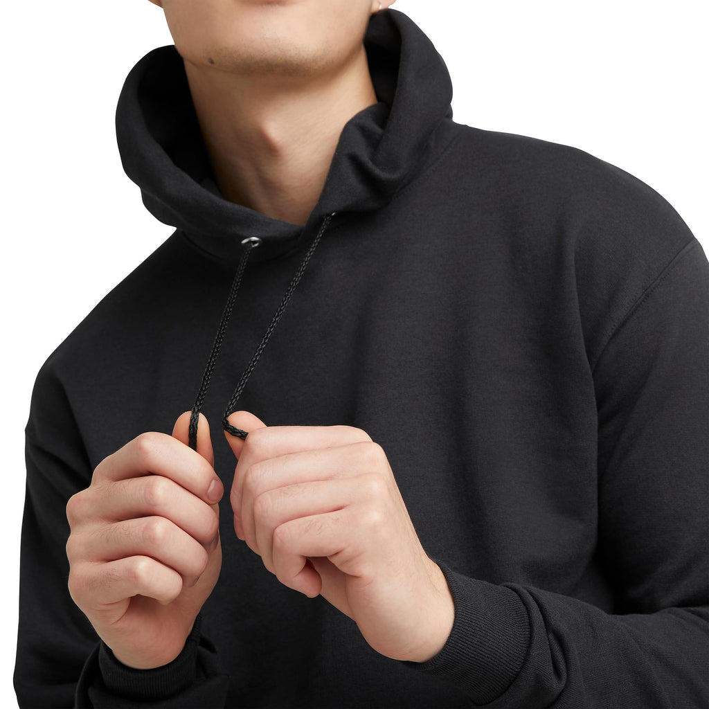 Men's Pullover EcoSmart Hooded Sweatshirt, Black, Large