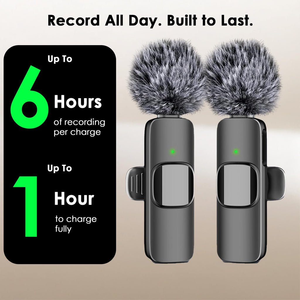 Mini Mic Pro (Newest Model), Wireless Microphone for iPhone, iPad, Android, Lavalier Microphone for Video Recording - 2 Pack iPhone Mic Crystal Clear Recording with USB-C for Podcast Microphone, ASMR