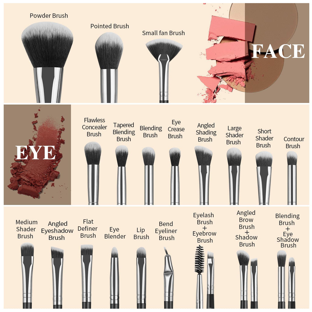 Makeup Brush Set 30 Pcs Premium Synthetic Makeup Brushes Foundation Eye Shadow Powder Concealers Highlight Blending Brush Professional Make Up Brush Kit