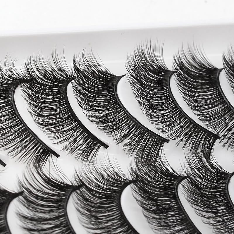 ICYM Glam Extensions 10 Pairs of False Eyelashes – Expertly Crafted for Stunning Eyes! Enhance Your Beauty with Precision-Cut Lashes, Professional Tweezer Application (Y601)