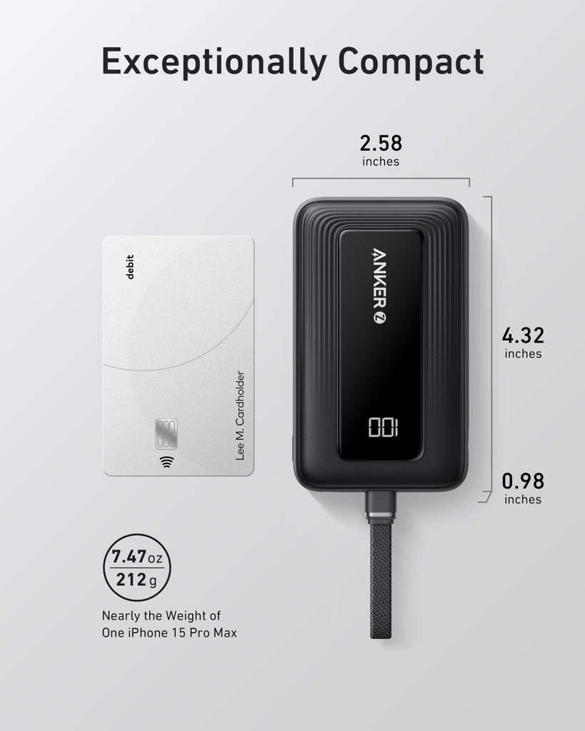 Portable Charger, 10,000mAh 30W Power Bank, USB-C in and Out Fast Charging Battery Pack, Travel Essential Phone Power Bank, for iPhone 16/15/14/13/12, iPad, MacBook, Galaxy, Google, and More