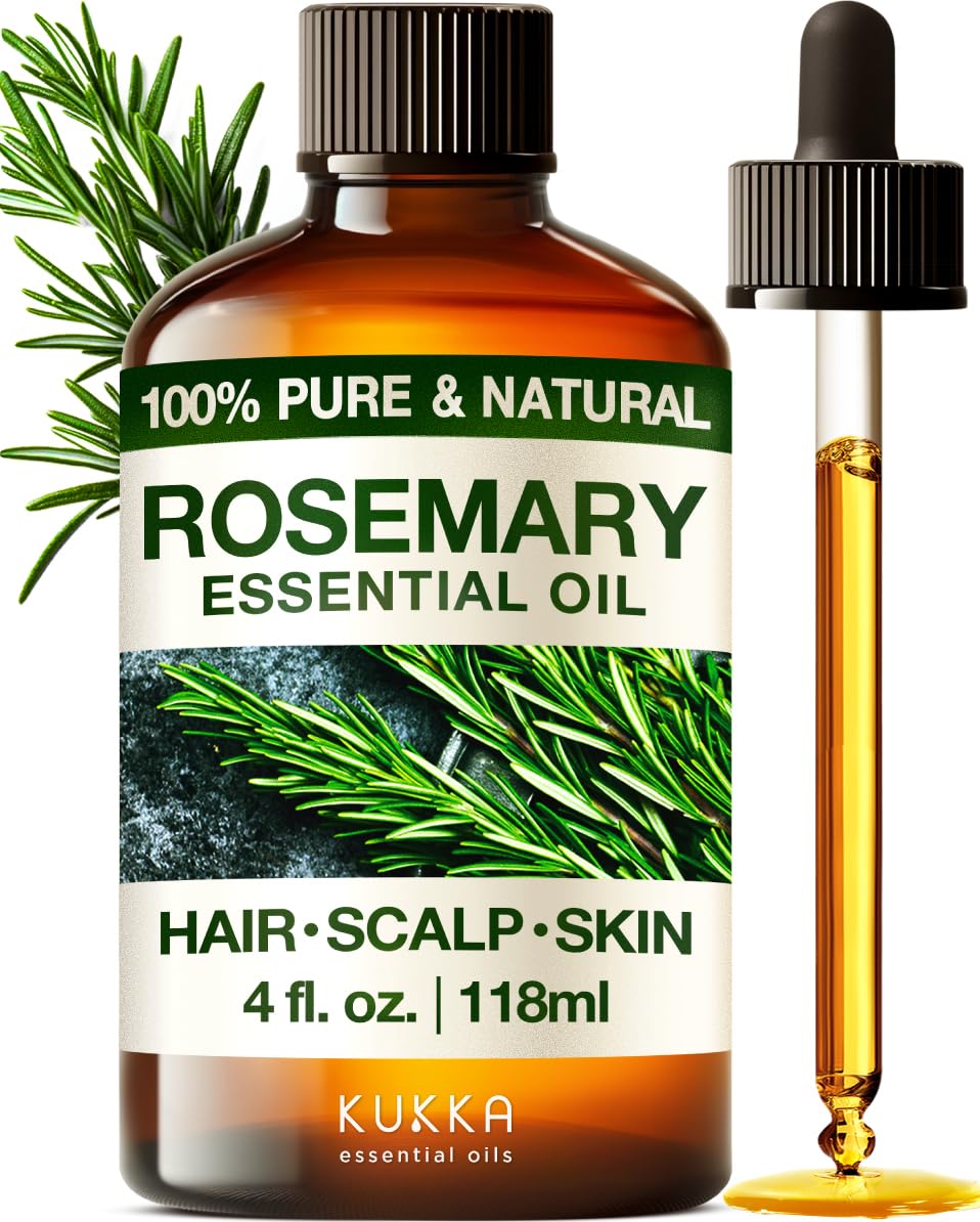 100% Pure & Natural Rosemary Oil for Hair, Skin, Aromatherapy & DIY Soap Making (4 Fl Oz / 118 ml)