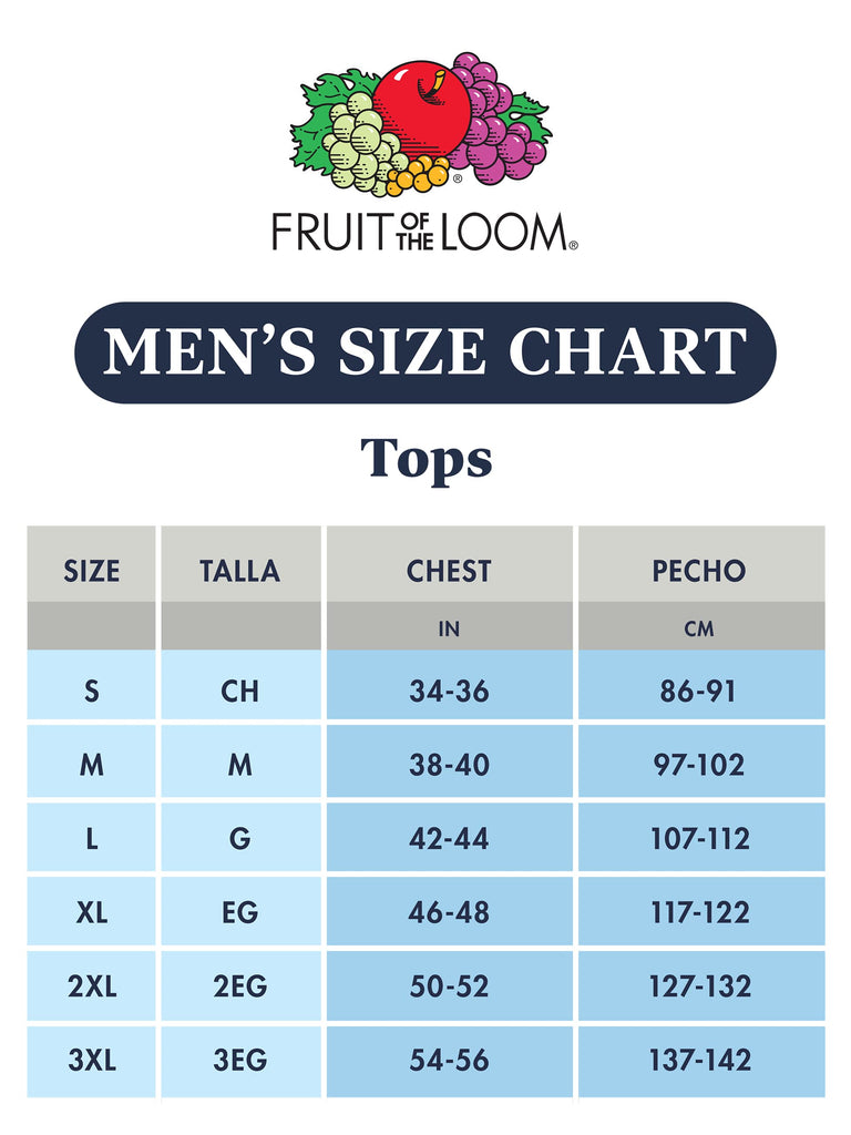 Fruit of the Loom Men's Stay Tucked Crew T-Shirt - Large - White (Pack of 6)