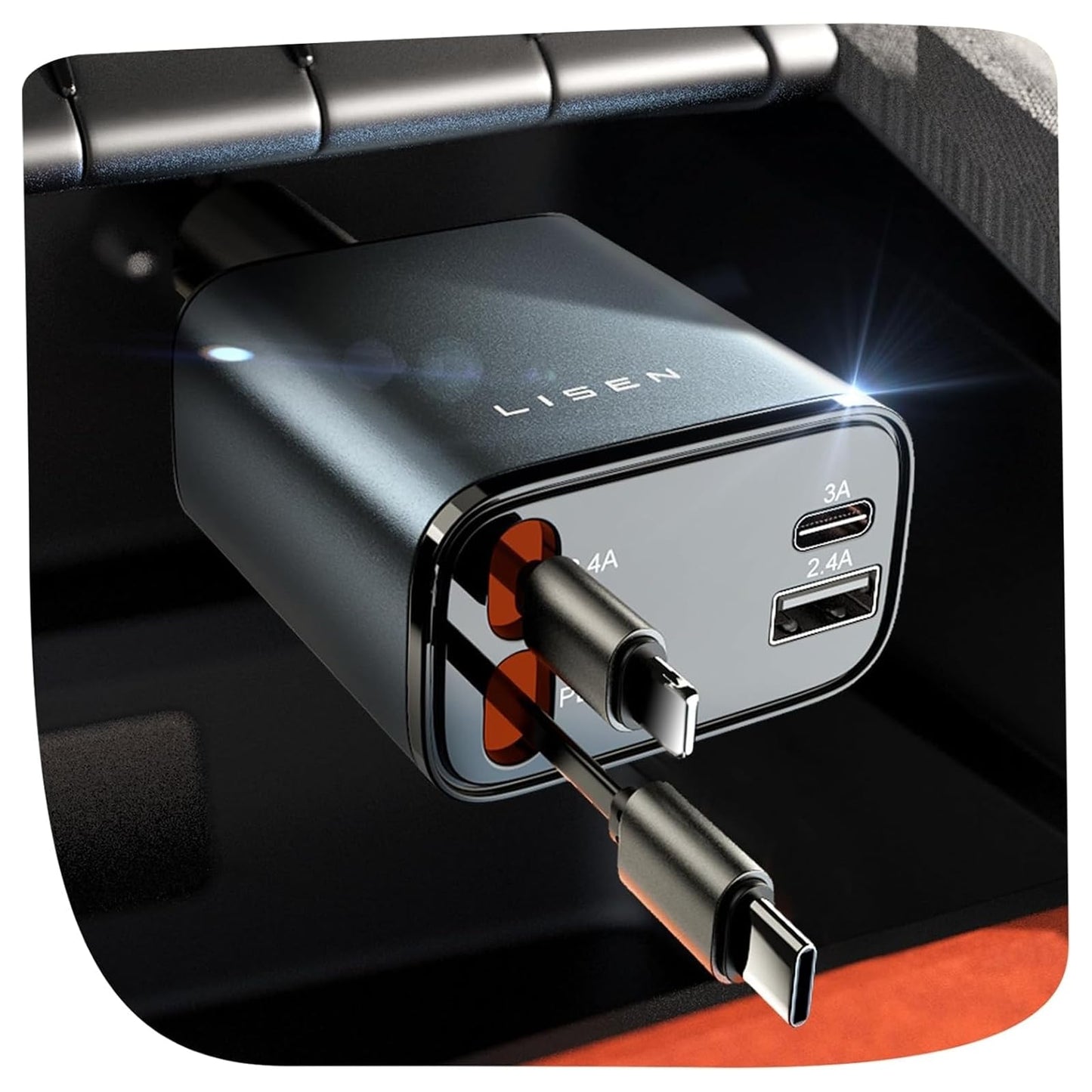 Retractable Car Charger [69W USB C Car Accessories Adapter ] for iPhone 16 USB C Charger Fast Charging, Travel Essentials Gifts for Women Men, Road Trip Essentials for iPhone 16e 16 15 14 13 12