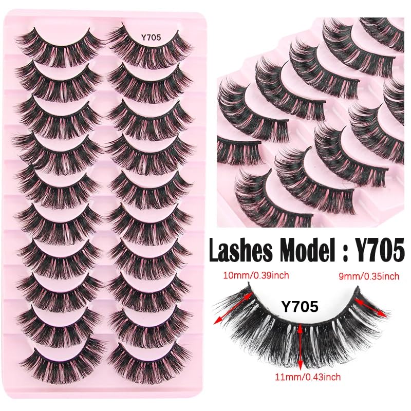 ICYM Glam Extensions 10 Pairs of False Eyelashes – Expertly Crafted for Stunning Eyes! Enhance Your Beauty with Precision-Cut Lashes, Professional Tweezer Application (Y705)