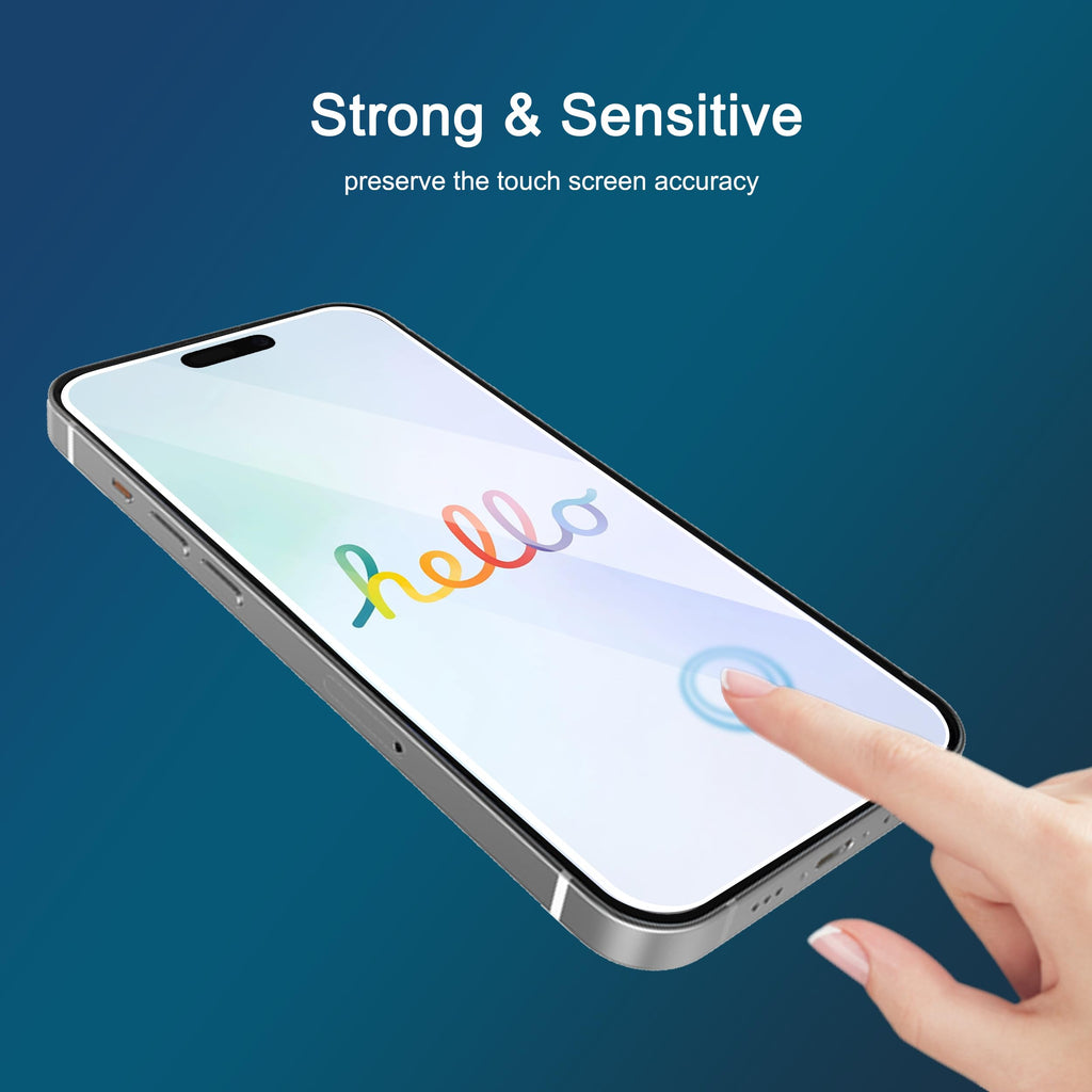Screen Protector for iPhone 16 / iPhone 15 / iPhone 15 Pro [6.1 Inch] Display 3 Pack Tempered Glass, Dynamic Island Compatible, Case Friendly [Not for iPhone 16 Pro 6.3 Inch].