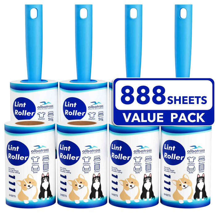 Lint Rollers for Pet Hair Extra Sticky, 888 Sheets Mega Value Set Lint Rollers for Pet Hair Removal, Dog and Cat Lint Remover for Clothes, Furniture, Carpet