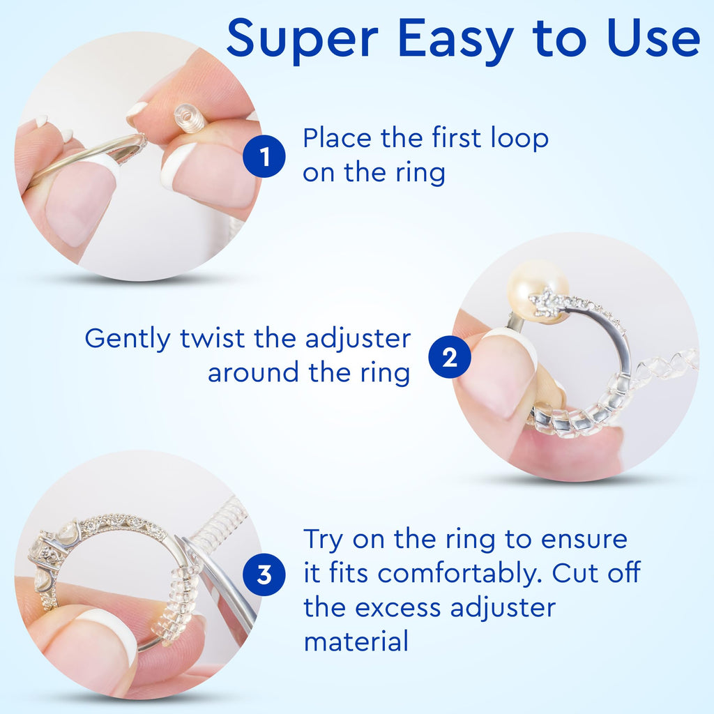 Ring Sizer Adjuster for Loose Rings - 12 Pack, Guards, Spacers & Tighteners, Fits Bands Up to 6mm, Reduces Size by 0.5-1.5, Invisible Design for Women & Men by 5 STARS UNITED