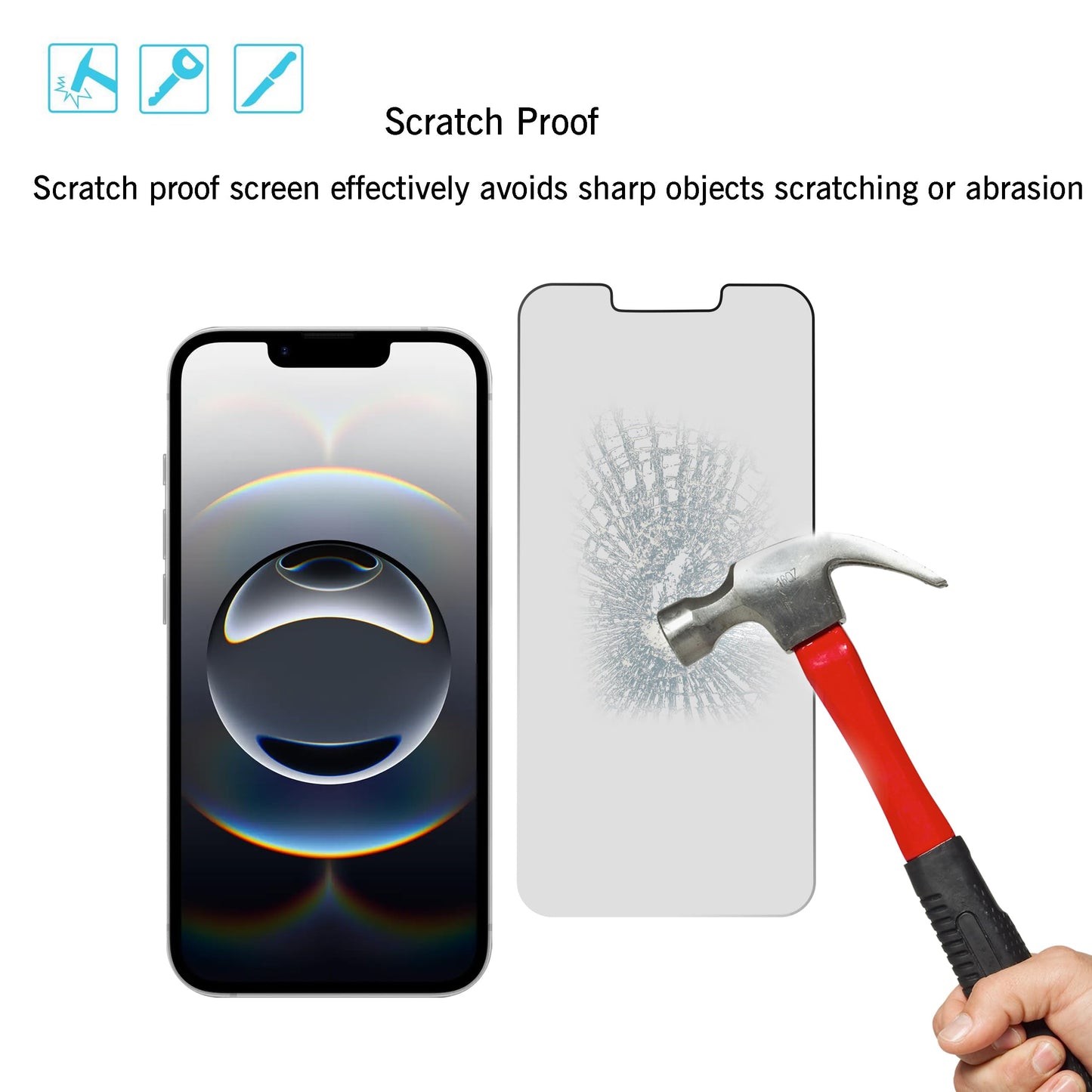 Privacy Screen Protector for iPhone 16e / iPhone 14 / iPhone 13 / iPhone 13 Pro [6.1 Inch] 2 Pack Anti Spy Private Tempered Glass Anti-Scratch Case Friendly [Not for iPhone 16 6.1 Inch]