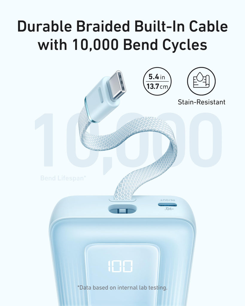 Portable Charger, 10,000mAh 30W Power Bank, USB-C in and Out Fast Charging Battery Pack, Travel Essential Phone Power Bank, for iPhone 16/15/14/13/12, iPad, MacBook, Galaxy, Google, and More