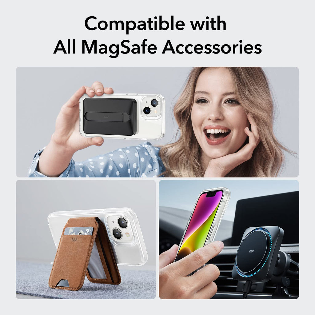 iPhone 13 and iPhone 14 Case, Compatible with MagSafe, Classic Hybrid Magnetic Mobile Phone Case with HaloLock, Military Standard Drop Protection Case, Scratch-Resistant Back, Clear