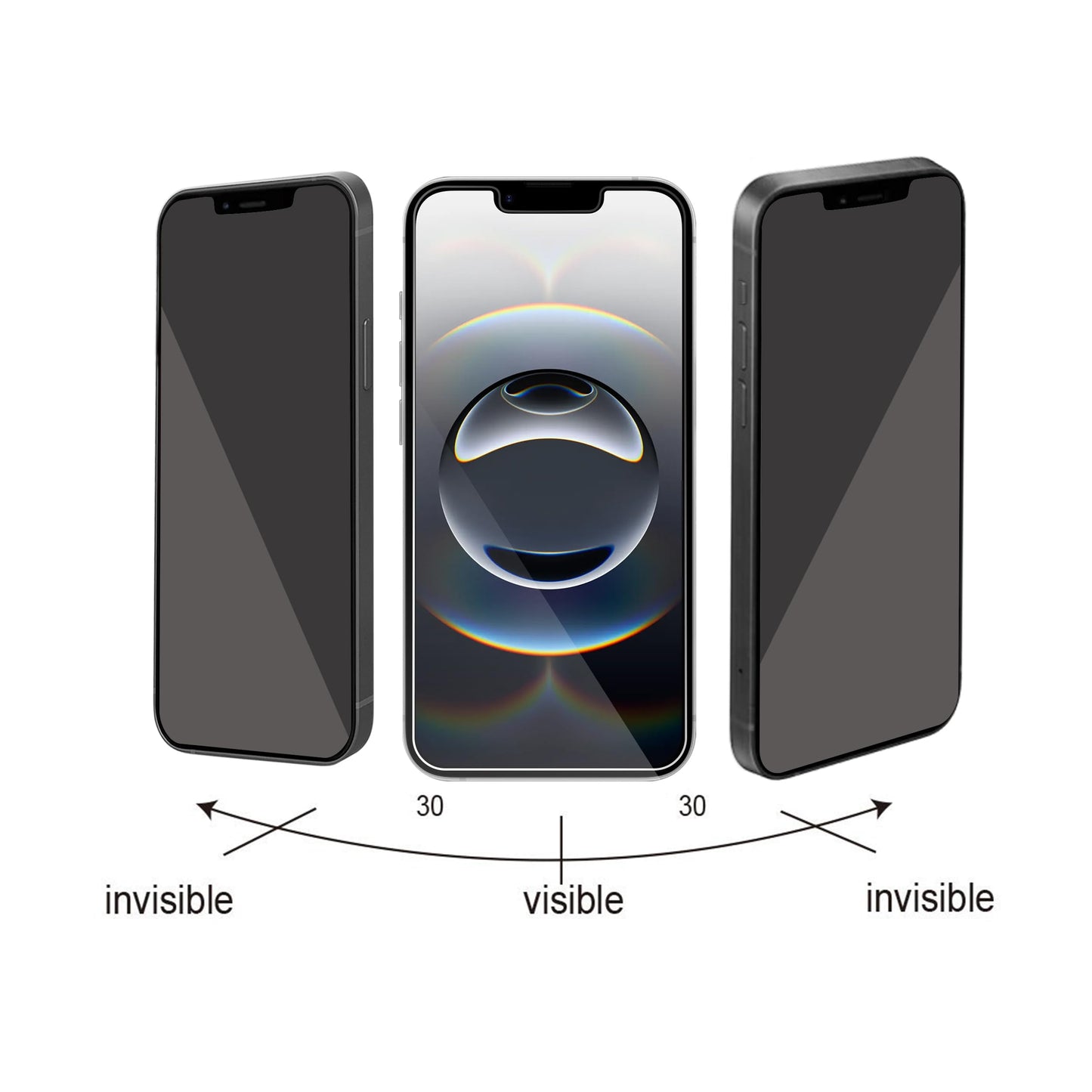 Privacy Screen Protector for iPhone 16e / iPhone 14 / iPhone 13 / iPhone 13 Pro [6.1 Inch] 2 Pack Anti Spy Private Tempered Glass Anti-Scratch Case Friendly [Not for iPhone 16 6.1 Inch]