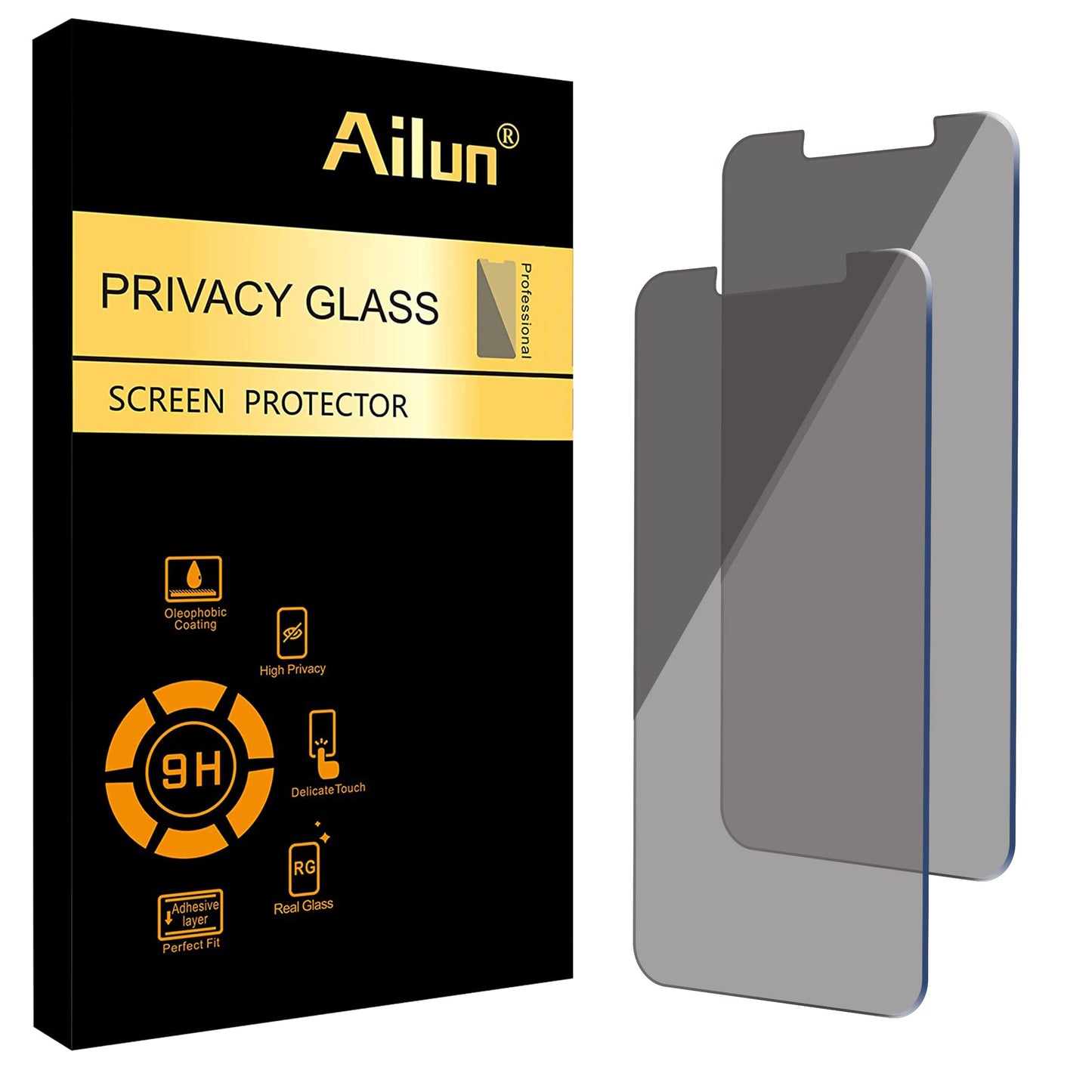 Privacy Screen Protector for iPhone 16e / iPhone 14 / iPhone 13 / iPhone 13 Pro [6.1 Inch] 2 Pack Anti Spy Private Tempered Glass Anti-Scratch Case Friendly [Not for iPhone 16 6.1 Inch]