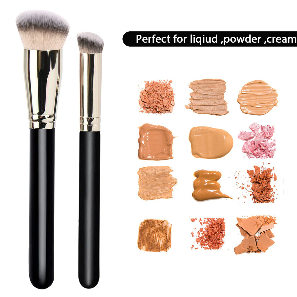 Makeup Brushes Pro Foundation Brush and Flawless Concealer Brush Perfect for Any Look Premium Luxe Hair Contour Brush Perfect for Blending Liquid,Buffing,Cream,Sculpting,Mineral Makeup