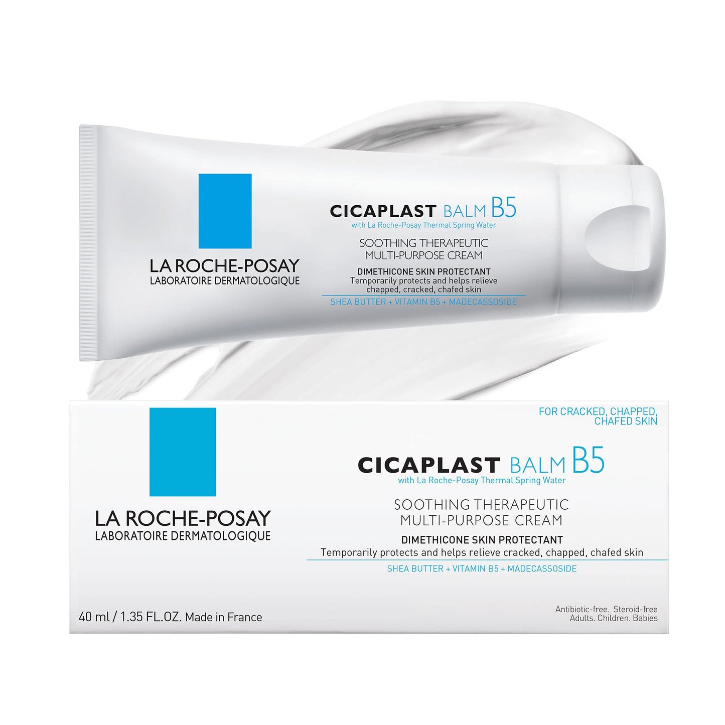La Roche-Posay Cicaplast Balm B5, Madecassoside + Shea Butter + Vitamin B5 Panthenol, Healing Ointment & Therapeutic Multi Purpose Calming Cream for Dry & Irritated Skin, Paraben Free