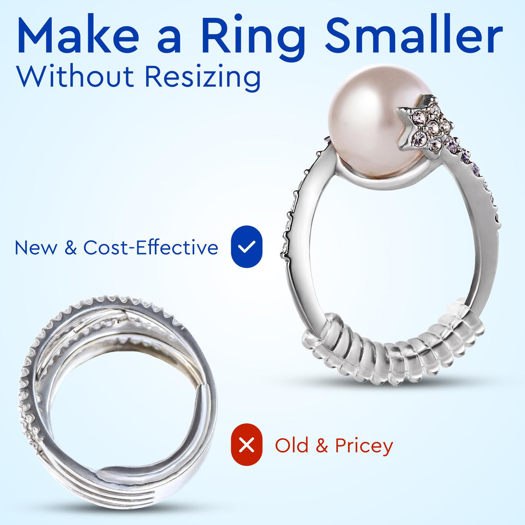 Ring Sizer Adjuster for Loose Rings - 12 Pack, Guards, Spacers & Tighteners, Fits Bands Up to 6mm, Reduces Size by 0.5-1.5, Invisible Design for Women & Men by 5 STARS UNITED