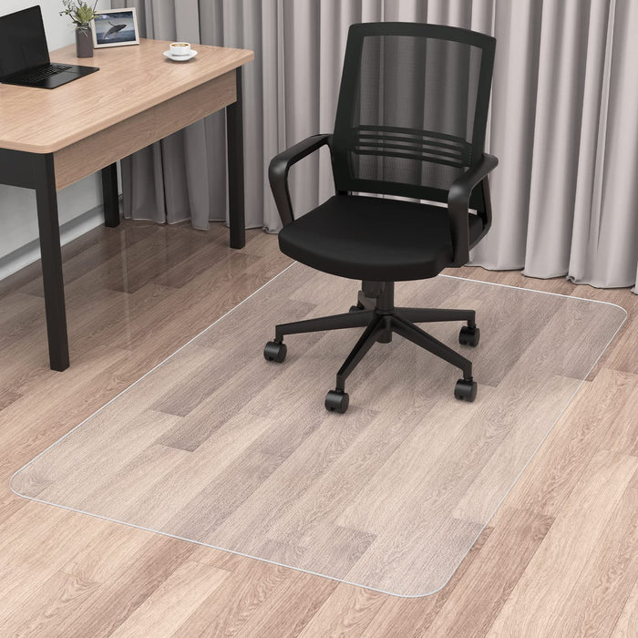 Office Chair Mat for Hard Wood Floor, Sturdy Plastic Protector Floor Mat for Office Chair, Rectangle Transparent PVC Computer Hard Floor Chair Mat for Desk, Office, Home (Clear, 35.5 X 48in)