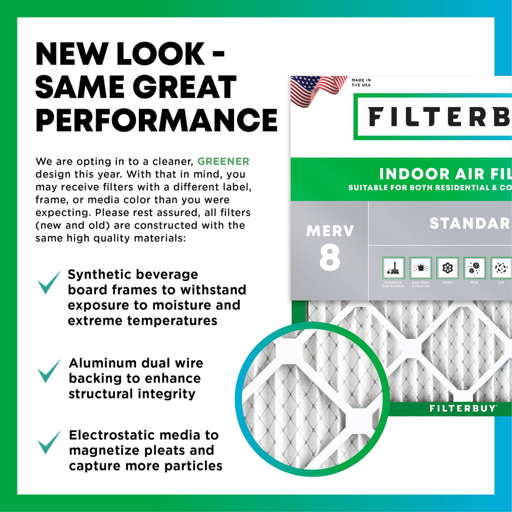 16x25x1 Air Filter MERV 8 Dust Defense (4-Pack), Pleated HVAC AC Furnace Air Filters Replacement (Actual Size: 15.50 x 24.50 x 0.75 Inches)