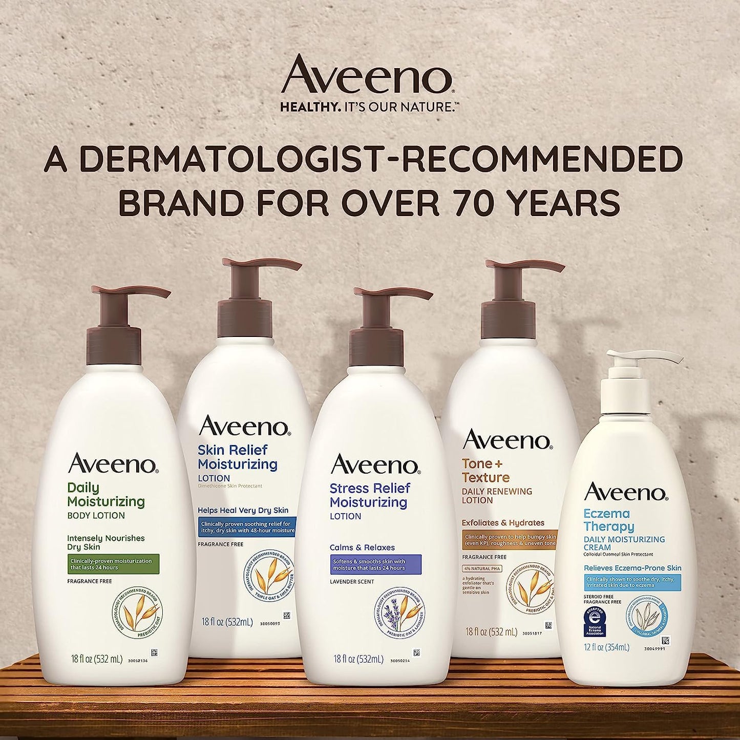 Aveeno Daily Moisturizing Body Lotion, Body Lotion for Dry Skin with Prebiotic Oat, Paraben Free, Fragrance Free, Non-Greasy, Non-Comedogenic Moisturizer, 18 FL OZ