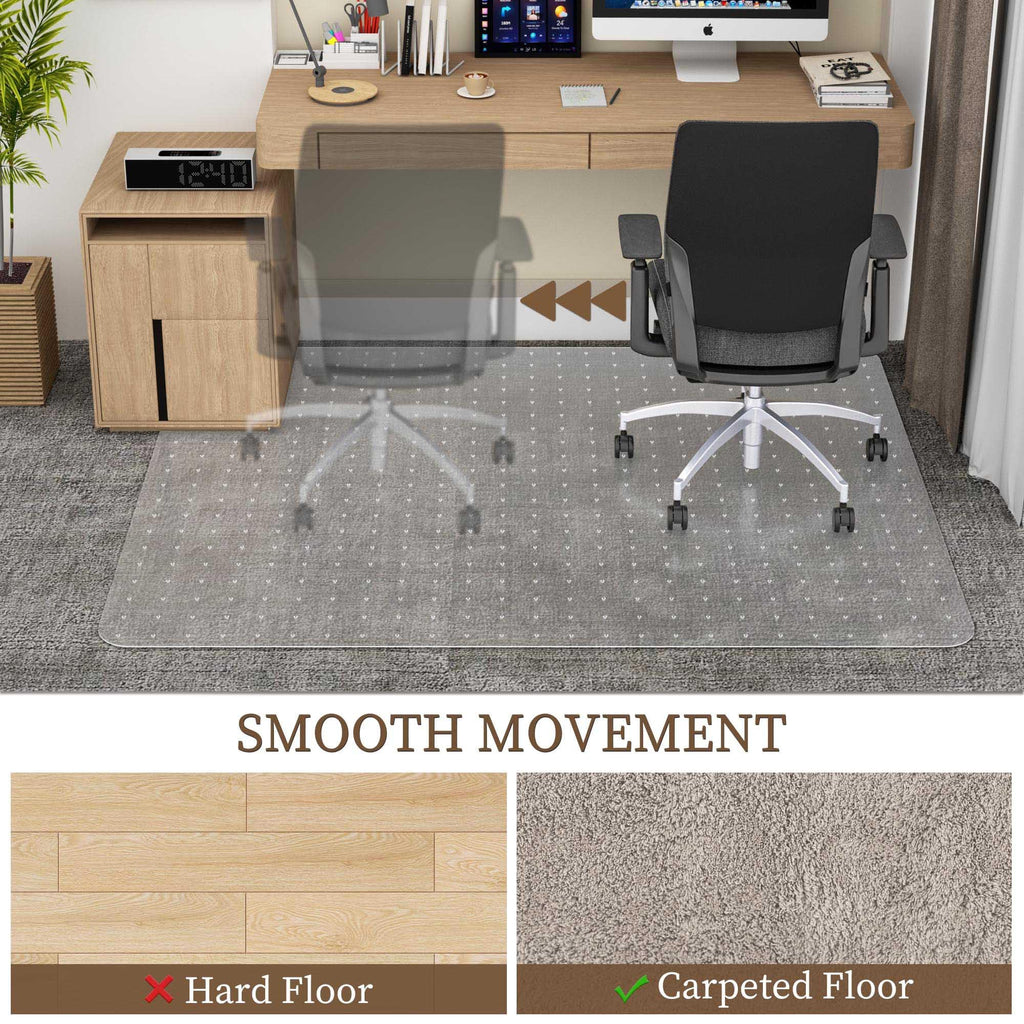 Chair Mat for Carpet, 36” x 72” Office Floor Mats for Rolling Chairs, Floor Protector Mats, Easy Glide Desk Floor Mat for Low Pile Carpet (Rectangle)