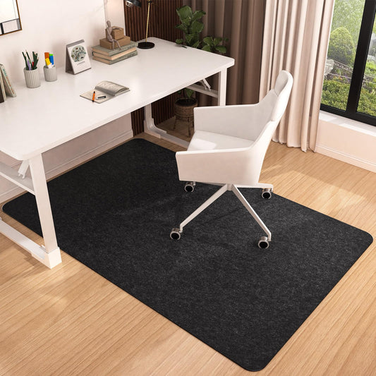 Office Chair Mat for Hardwood Floor, 55"x35" Computer Chair Mat, Desk Chair Mat, Large Anti-Slip Floor Protector for Home Office Black