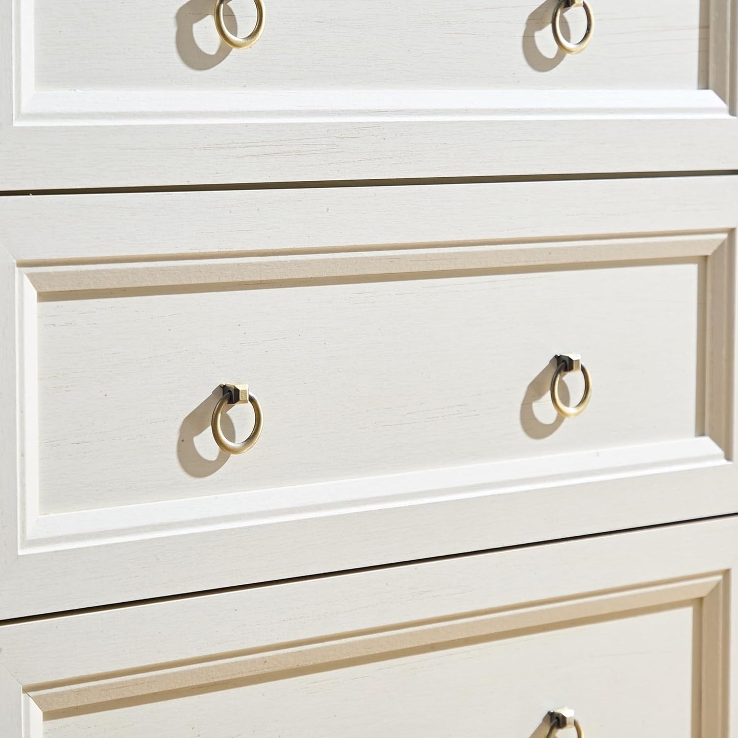 Farmhouse 6 Drawers Dresser Chests, Rustic Wooden Tall Dresser-Closet Organizer w/Round Knobs & Two Tone Color, Large Wood Chest of Drawer for Bedroom Living Room Hallway, Walnut+White