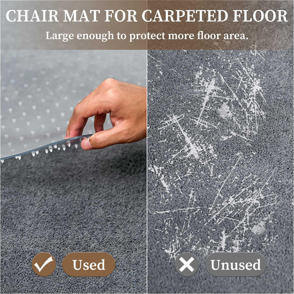 Chair Mat for Carpet, 36” x 72” Office Floor Mats for Rolling Chairs, Floor Protector Mats, Easy Glide Desk Floor Mat for Low Pile Carpet (Rectangle)