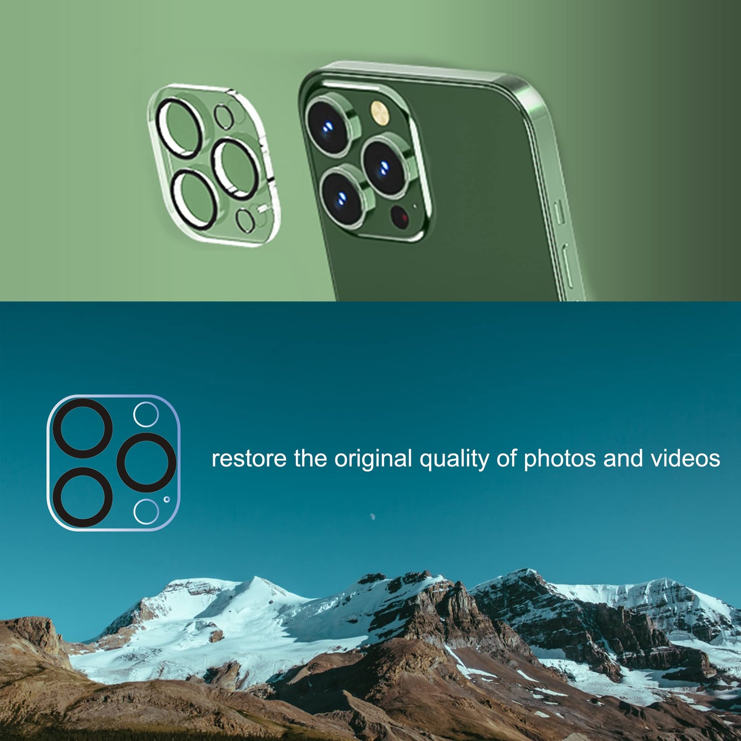 3 Pack Camera Lens Protector for iPhone 16 Pro 6.3" / 14 Pro 6.1" & iPhone 16 Pro Max 6.9" / 14 Pro Max 6.7",Tempered Glass,9H Hardness,Anti-Scratch,Case Friendly[Does not Affect Night Shots]